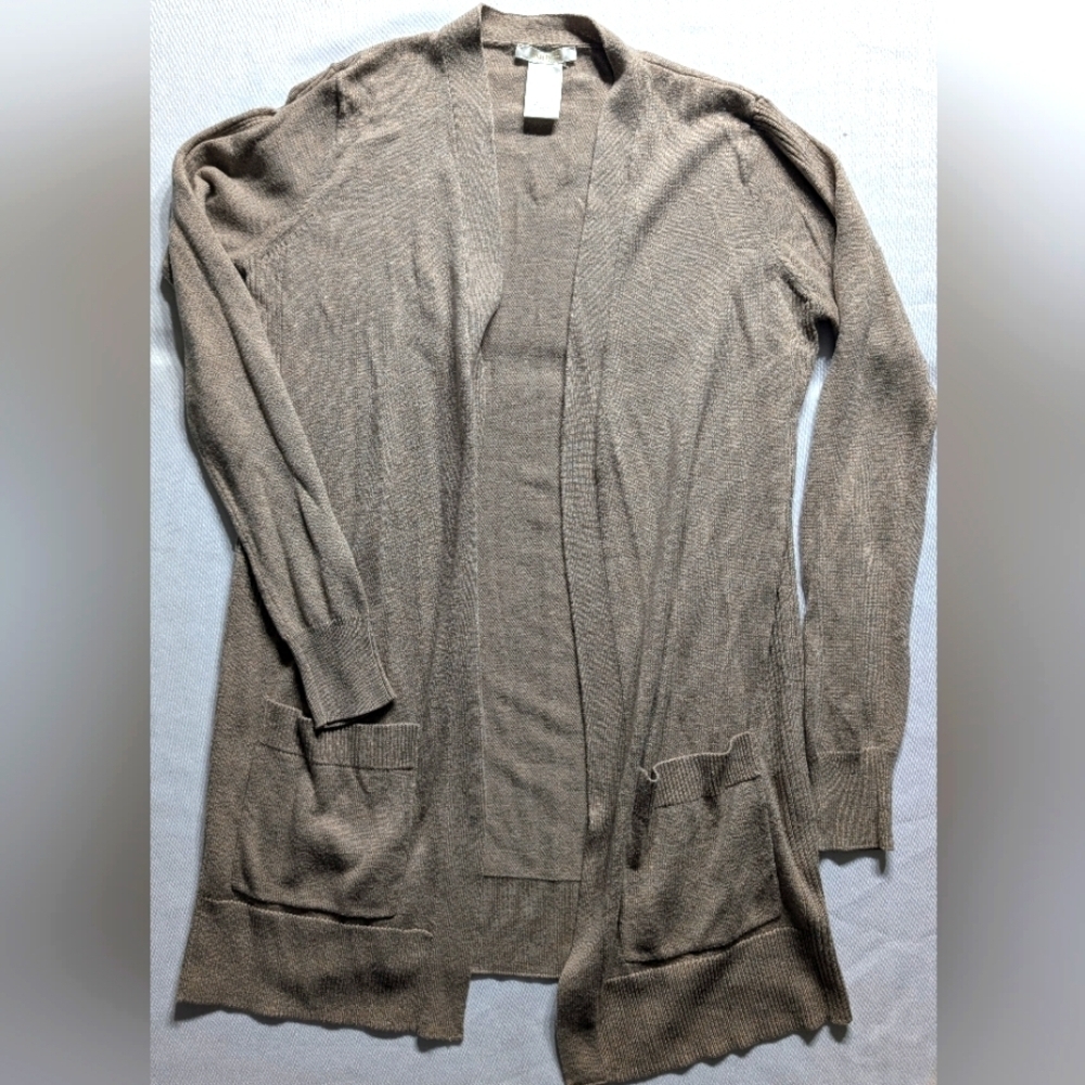 Matty M Women's Tan Open Front Cardigan Sweater Size XS